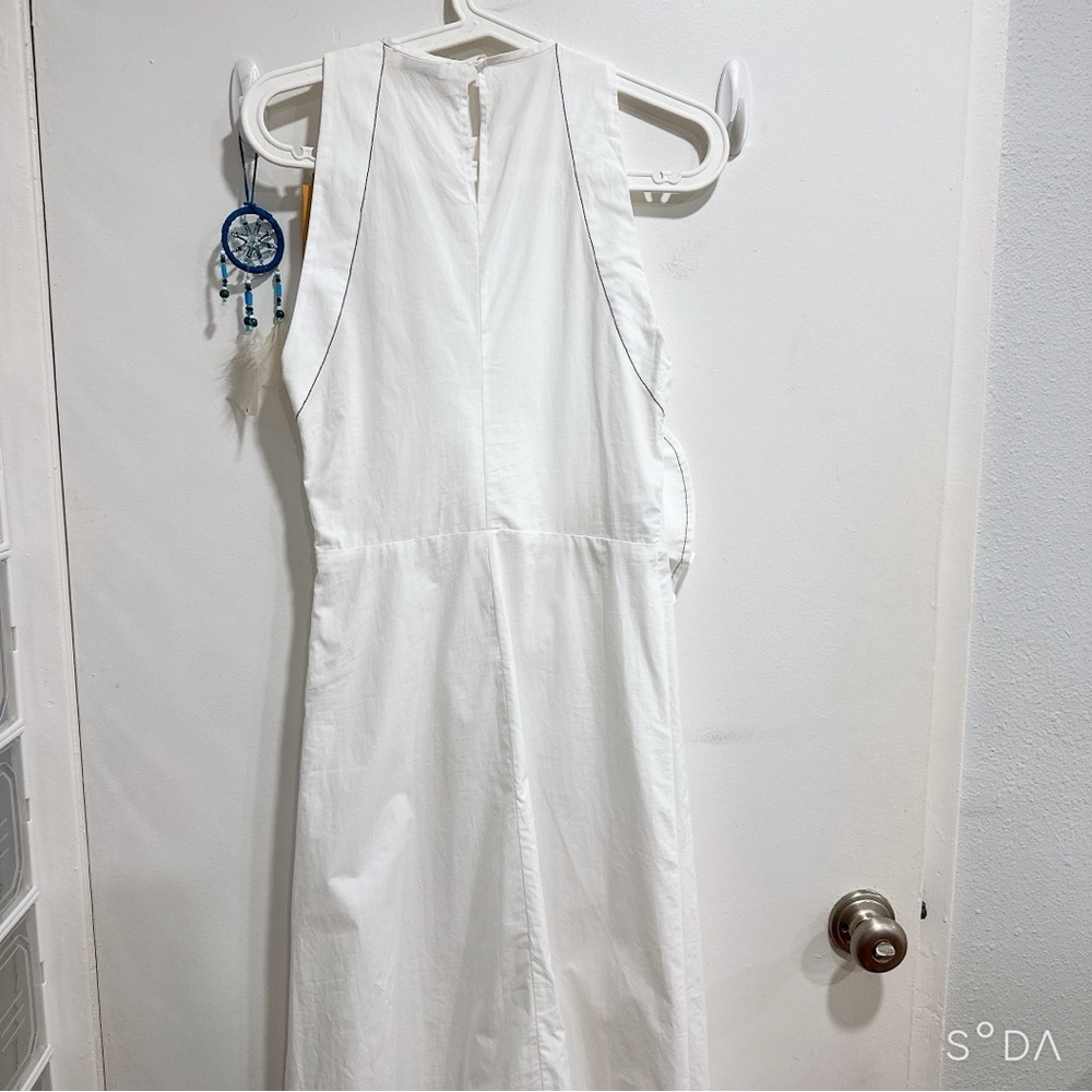 Sandro NWT White Midi Dress with Floral Detail - Picture 5 of 7